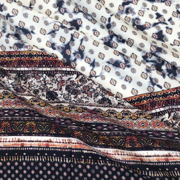 Hilco Viskose Lycie Border creme/Blau
